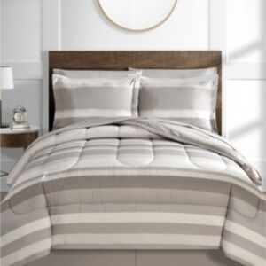 Austin Stripe/Solid Reversible 8 Pc. Comforter Set